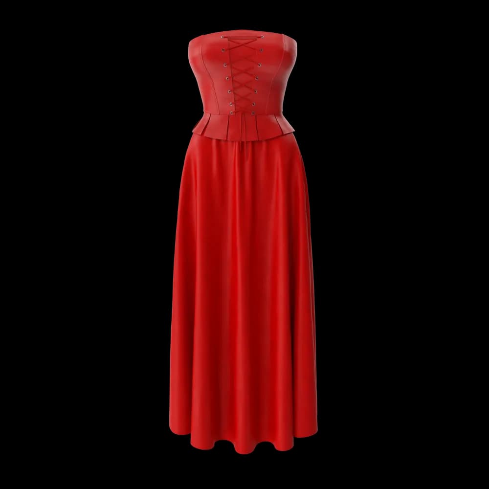Corset Leather With Skirt